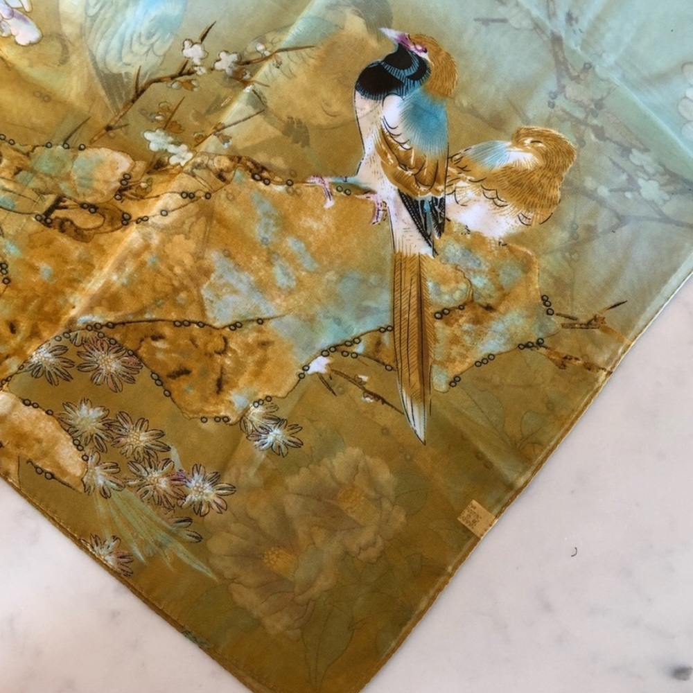 Cherry Blossoms Bird Chiffon Scarf - Picture 4 of 8